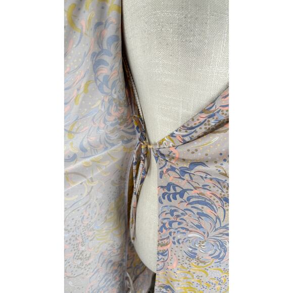 BCBGMAXAZRIA Alberta Long Sleeve Wrap Mini Dress Womens Size Small Pastel - Picture 8 of 11